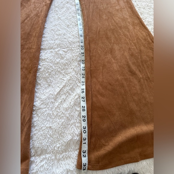 Fashion Nova Brown Faux Suede Lace-Up Flare Pants | Size 1X - Picture 5 of 7